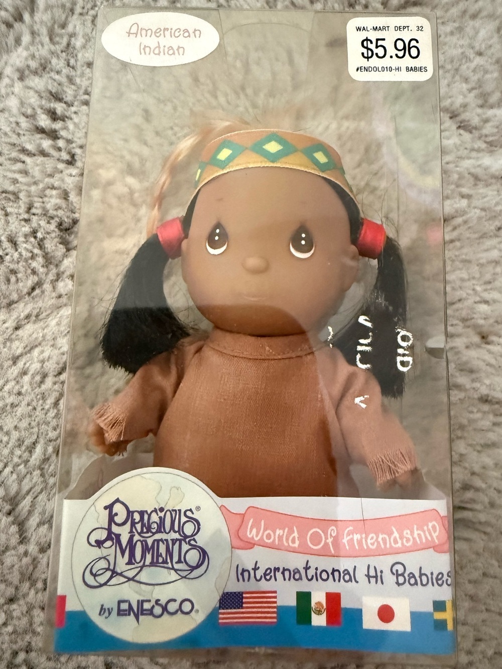 Precious Moments Enesco American Indian World of Friendship Hi Babies Doll NIB